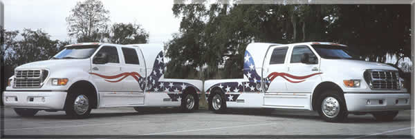 Vinyl graphics on trucks example